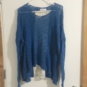 Sheer Sweater with Lace